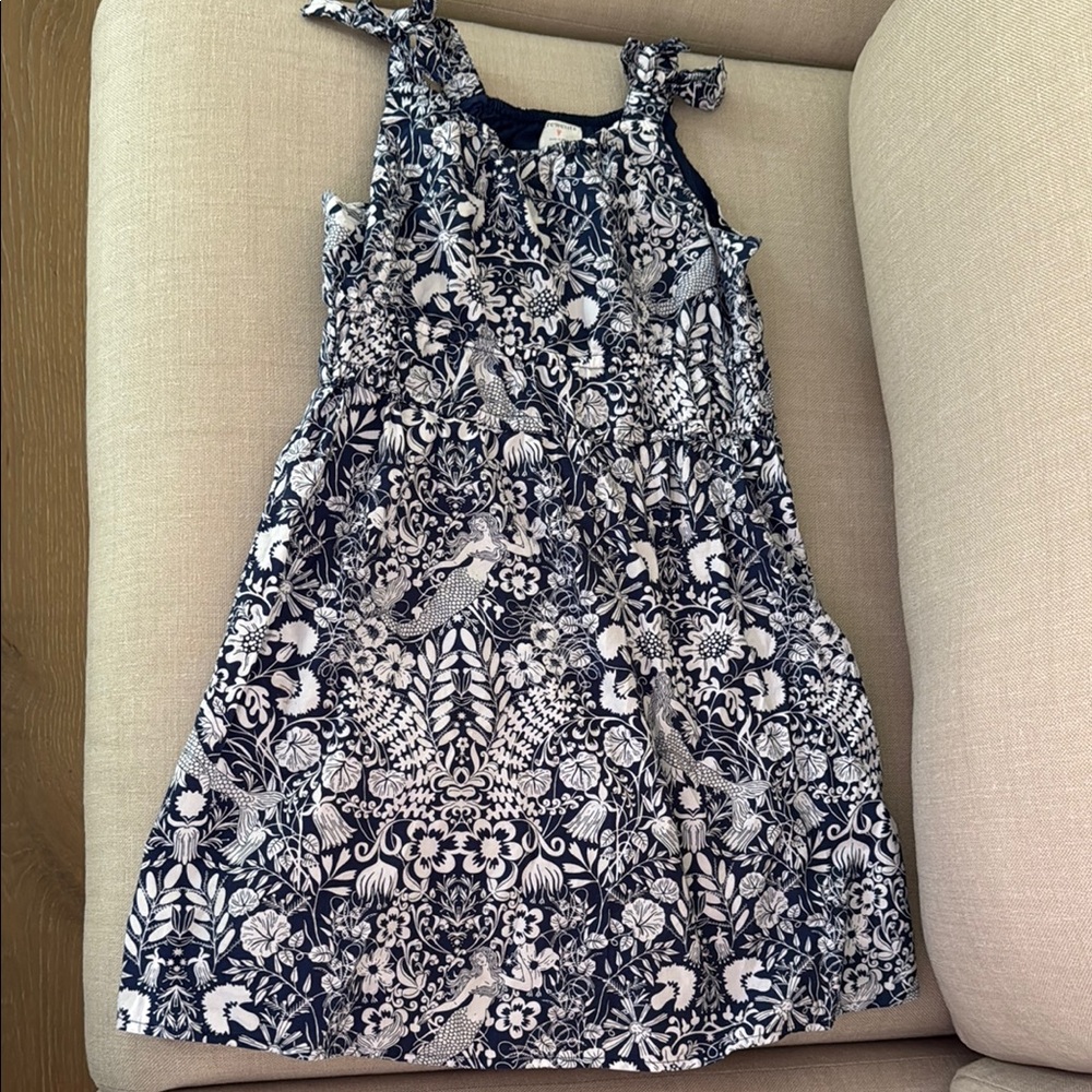 Floral Navy and White Kids Dress